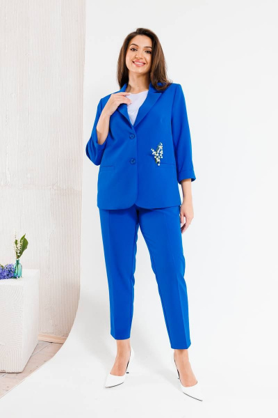 Брюки, жакет, топ SandyNa 130558 василек - фото 1