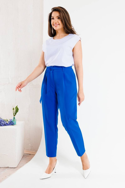 Брюки, жакет, топ SandyNa 130558 василек - фото 12