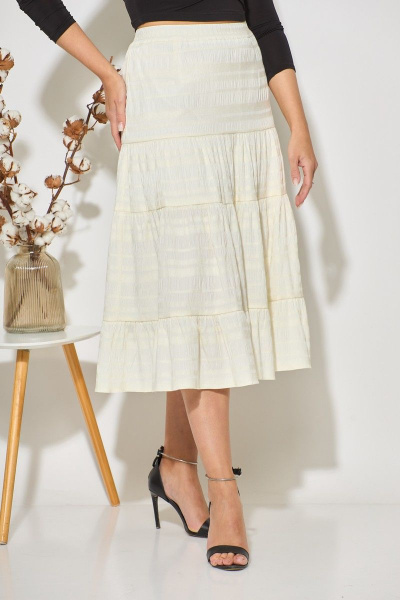 Юбка-трапеция с незначительной полоской и пуговицами Fortuna ШЖ 537 шампань - фото 4