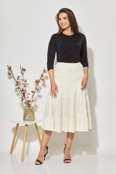 Юбка-трапеция с незначительной полоской и пуговицами Fortuna ШЖ 537 шампань - фото 1