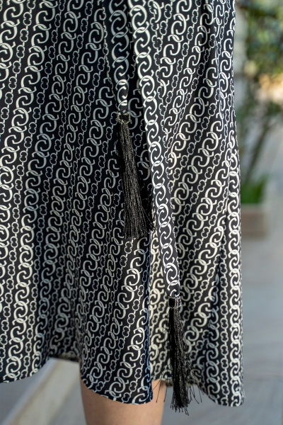 Платье женское на каждый день с поясом и рукавами 7/8 Andina 819 черный - фото 9