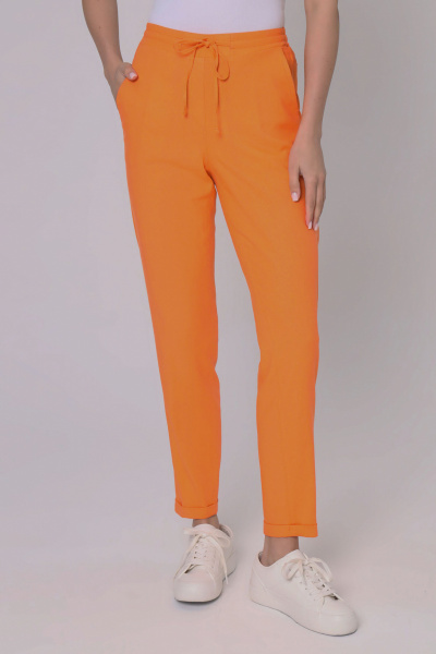 Летние оранжевые брюки из вискозы с удобным поясом Панда 442063w оранжевый - фото 2