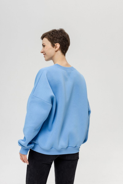 Голубой oversize свитшот из трикотажа с начесом Twok 603225 голубой - фото 5