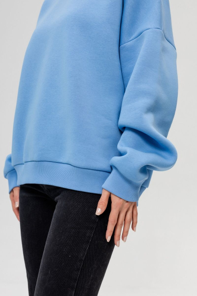 Голубой oversize свитшот из трикотажа с начесом Twok 603225 голубой - фото 6