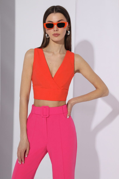 Топ короткий открытый с V-образным вырезом из текстиля N.O.W. 1279 - фото 1