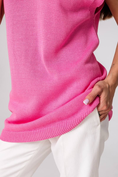 Демисезонный розовый жилет из высококачественного трикотажа Romgil 602ХТЗ розовый - фото 4