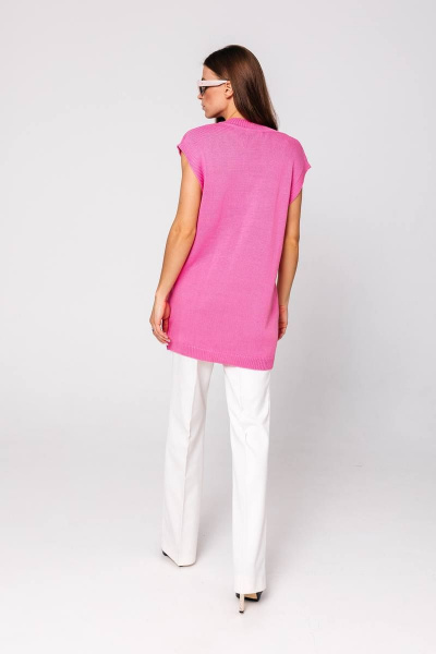 Демисезонный розовый жилет из высококачественного трикотажа Romgil 602ХТЗ розовый - фото 2