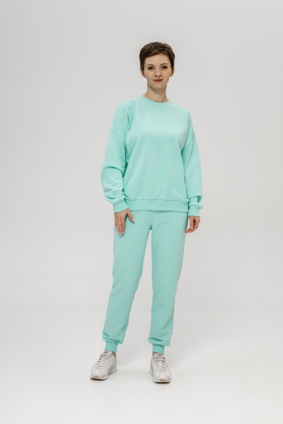 Брюки и свитшот из трикотажа хлопка для спорта Twok 117225 ментоловый - фото 1