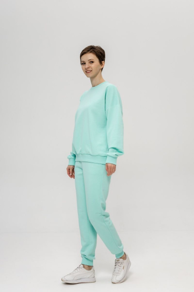 Брюки и свитшот из трикотажа хлопка для спорта Twok 117225 ментоловый - фото 5