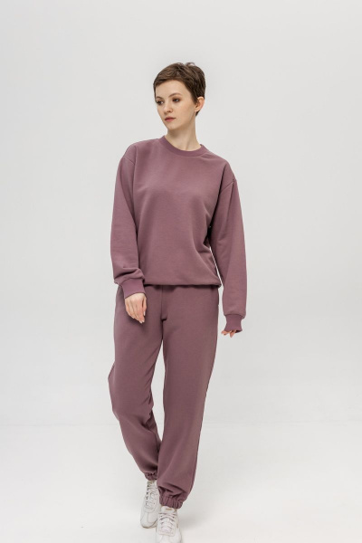 Брюки и свитшот из хлопка трикотажа с ярким принтом Twok 113125 красный_виноград - фото 9