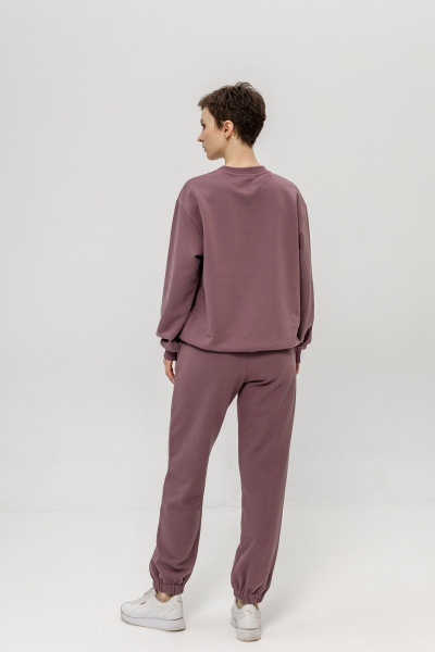 Брюки и свитшот из хлопка трикотажа с ярким принтом Twok 113125 красный_виноград - фото 7