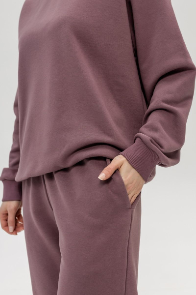 Брюки и свитшот из хлопка трикотажа с ярким принтом Twok 113125 красный_виноград - фото 5