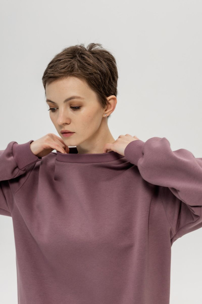 Брюки и свитшот из хлопка трикотажа с ярким принтом Twok 113125 красный_виноград - фото 4