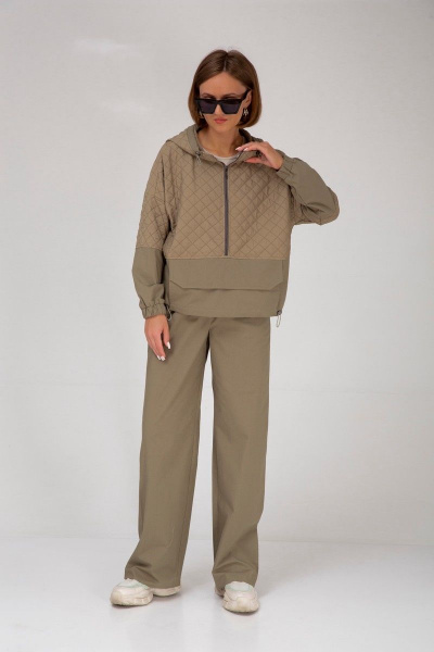 Брюки прямого кроя из хлопка для повседневной носки Mixan 3037/1 - фото 1