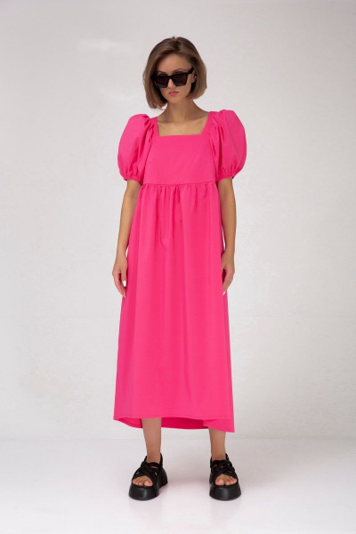 Свободное летнее платье с рукавом-фонарик и карманами Mixan 5035 - фото 1