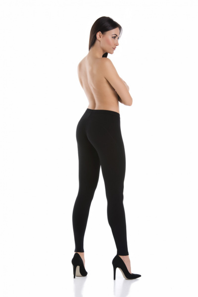 Легинсы черные контрастные из хлопка и трикотажа Teyli 2202/170,176 черный - фото 2