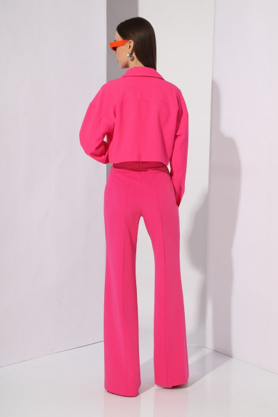 Розовый костюм 2-ка из текстиля с брюками и жакетом N.O.W. 1283 - фото 3