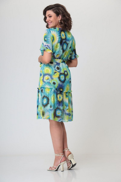 Платье А-образное с воланом и подкладкой из шифона Орхидея 1182 - фото 2