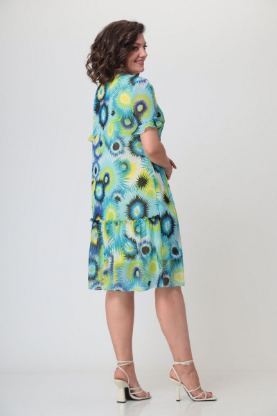 Платье А-образное с воланом и подкладкой из шифона Орхидея 1182 - фото 5