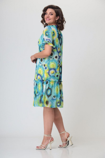 Платье А-образное с воланом и подкладкой из шифона Орхидея 1182 - фото 4