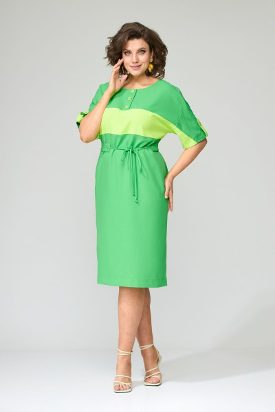 Платье с расклешением к низу и воланом из шифона Орхидея 1252-1 - фото 1