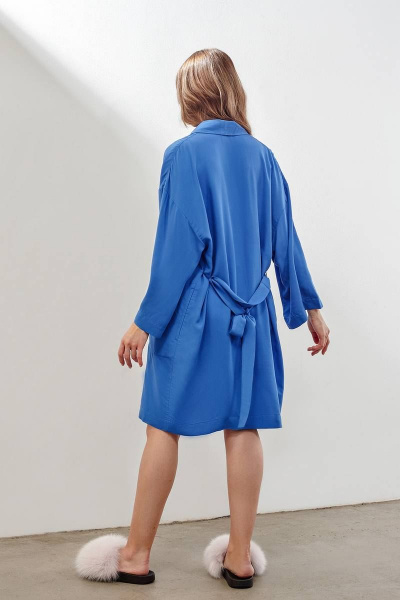 Халат INAYA 01-003 синий - фото 3