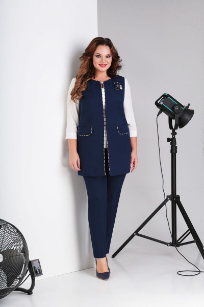 Брюки, жилет Grace for you 201 синий - фото 4