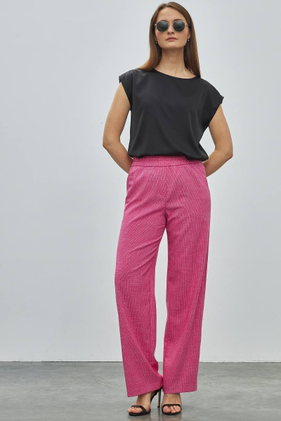 Летние брюки на резинке из текстиля с имитацией гульфика Femme & Devur 9866 2.13F(170) - фото 1