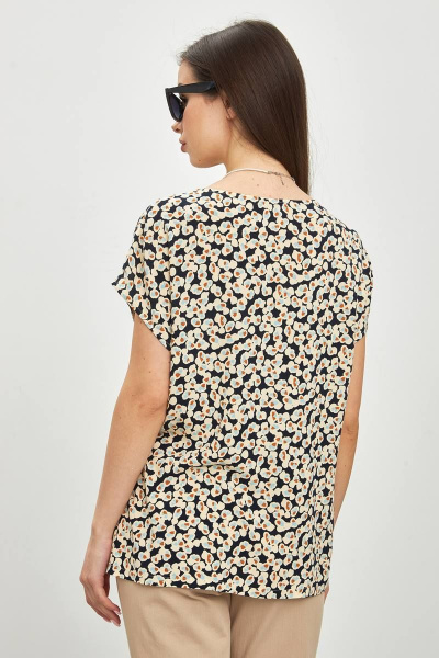 Блуза с принтом из вискозы в стиле casual и коротким рукавом Femme & Devur 70304 2.32F(170) - фото 3