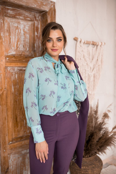 Жилет и брюки на каждый день в деловом стиле SandyNa 130560 фиолетовый - фото 9