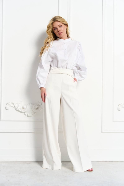 Летняя свободная блуза с рельефами из хлопка MAX 1-042 - фото 6