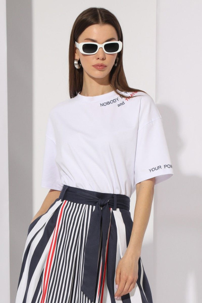 Футболка свободного кроя с вышивкой из хлопка N.O.W. 1265 - фото 1