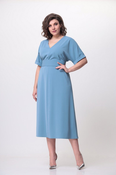 Платье с V-образной горловиной и удлиненным силуэтом Орхидея 1169 - фото 6