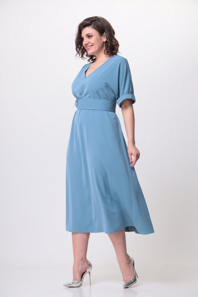 Платье с V-образной горловиной и удлиненным силуэтом Орхидея 1169 - фото 5