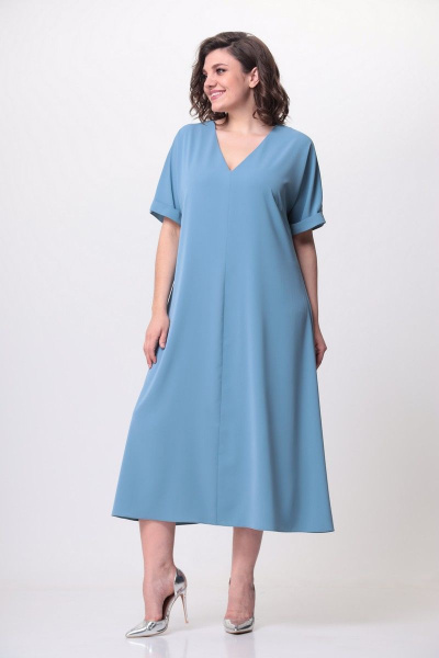 Платье с V-образной горловиной и удлиненным силуэтом Орхидея 1169 - фото 2