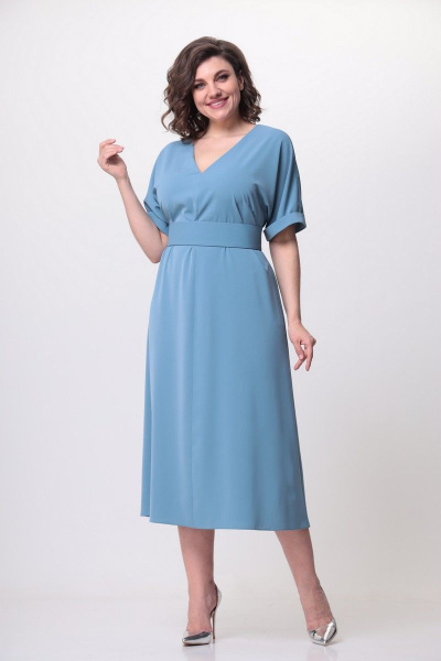 Платье с V-образной горловиной и удлиненным силуэтом Орхидея 1169 - фото 1