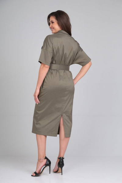 Элегантное деловое платье из тянущегося текстиля с карманами AXXA 55198 - фото 2