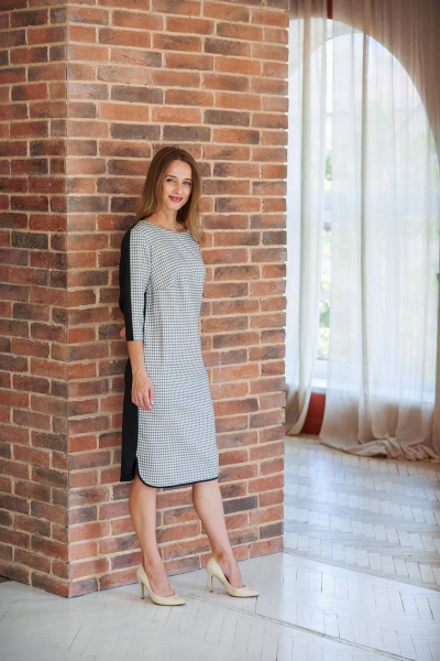 Платье полуприлегающего силуэта с карманами и застежкой Edibor 1041 - фото 2