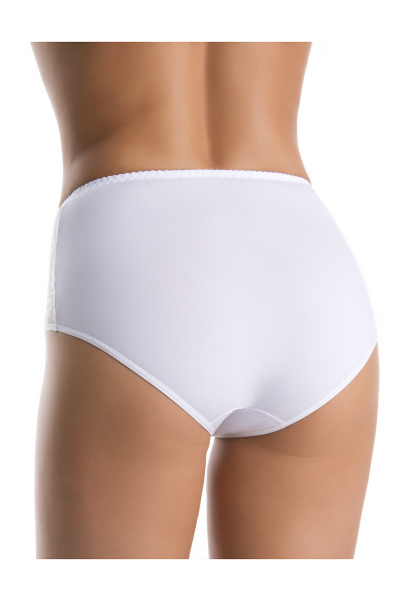 Трусы слип из трикотажа и кружева высокая линия талии Teyli 140 белый - фото 2