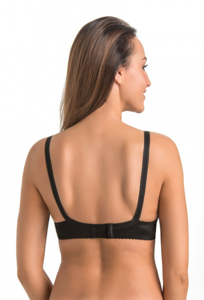 Бюстгальтер без каркаса из кружевного трикотажа Teyli 401 черный - фото 2