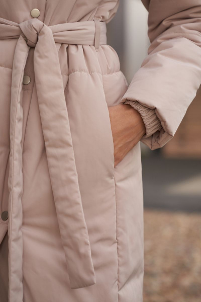 Пальто демисезонное на каждый день бежевое из плащёвой ткани BURVIN 8643-61 1 - фото 4