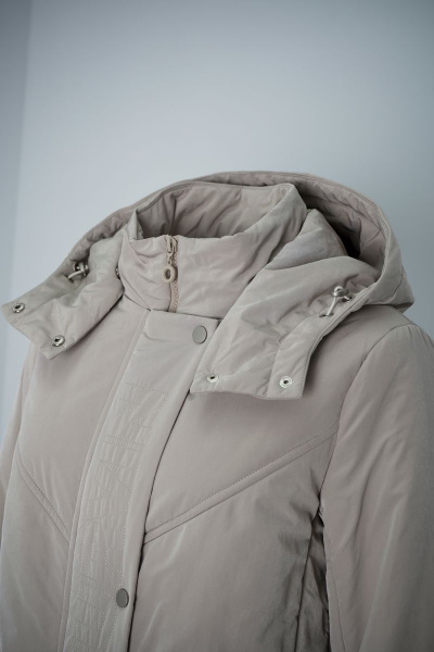 Пальто демисезонное до колен из плащёвой ткани с капюшоном и карманами BURVIN 8715-61 1 - фото 5