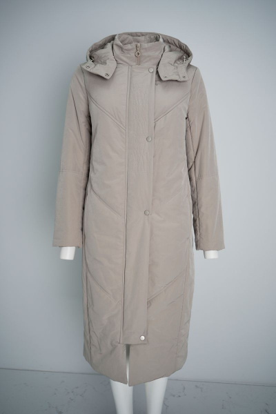 Пальто демисезонное до колен из плащёвой ткани с капюшоном и карманами BURVIN 8715-61 1 - фото 4