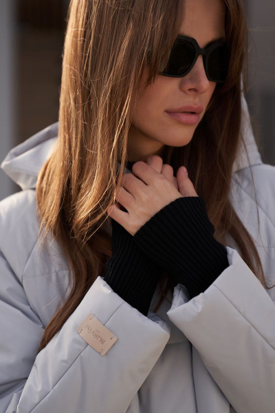 Пальто демисезонное серое на каждый день из плащёвой ткани BURVIN 8737-61 - фото 4