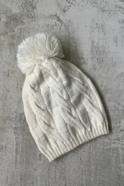 Белая демисезонная вязаная шапка на каждый день BURVIN 8829-01 1 - фото 1