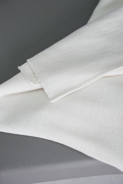 Шарф демисезонный белый из трикотажа на каждый день BURVIN 8844-03 1 - фото 2