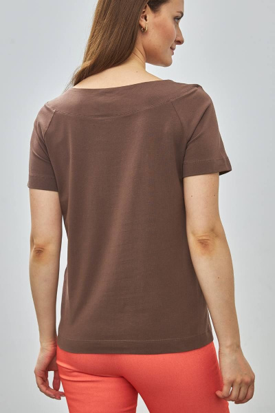 Коричневый хлопковый джемпер с принтом и регланом Femme & Devur 30583 1.31F(170) - фото 4