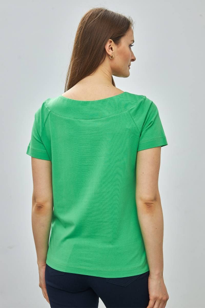 Зеленый хлопковый джемпер с принтом и регланом Femme & Devur 30583 1.15F(170) - фото 4