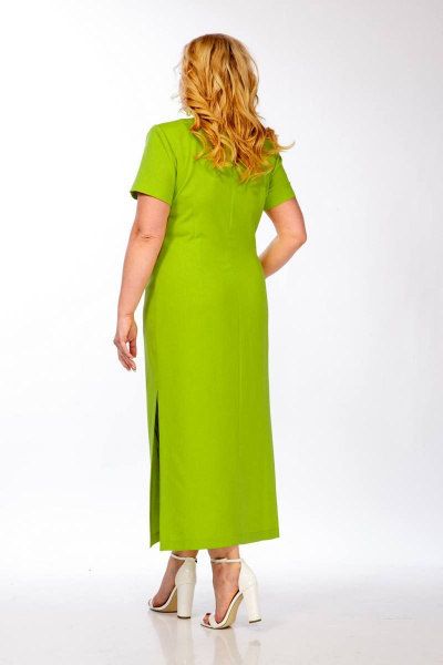 Летнее платье из льна с разрезами по бокам SVT-fashion 556 салатовый - фото 2