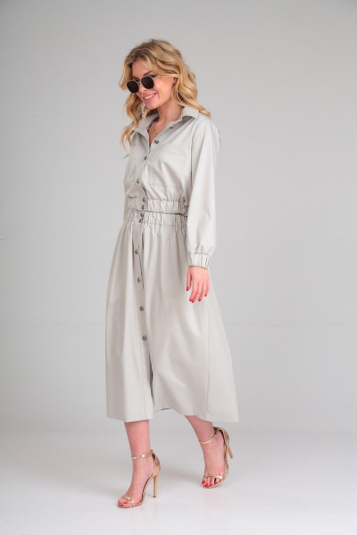 Летний костюм из хлопка: блуза и юбка со вставками Takka Plus 23-182 - фото 3